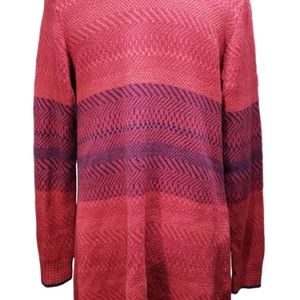 Cabi Joy Cardigan Women Size Small Red & Navy Open Front Sweater Style #897